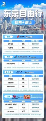 大连到日本东京、大阪7天自由行，机票+签证。